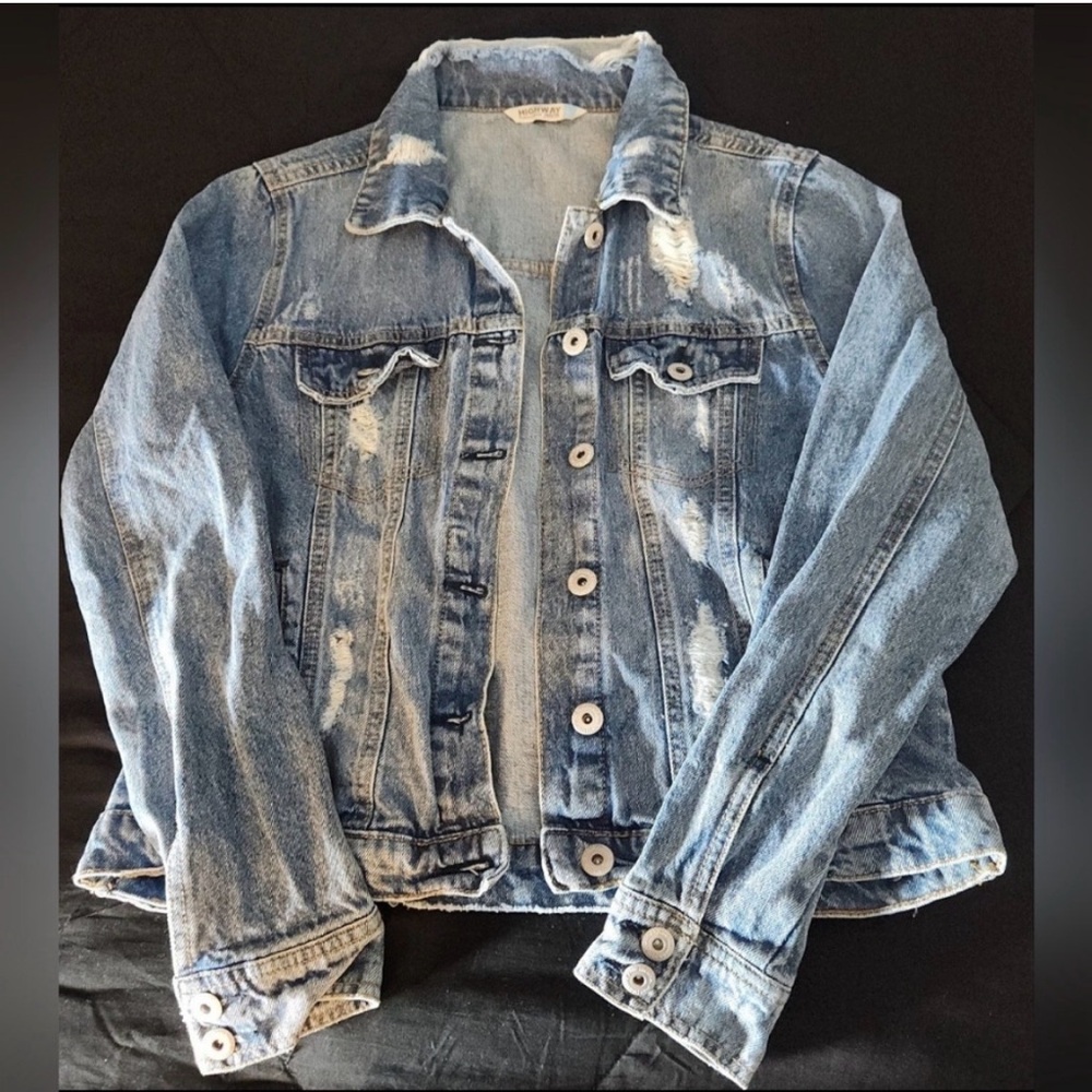 Highway Jeans Light Blue Distressed Denim Jacket - NWOT